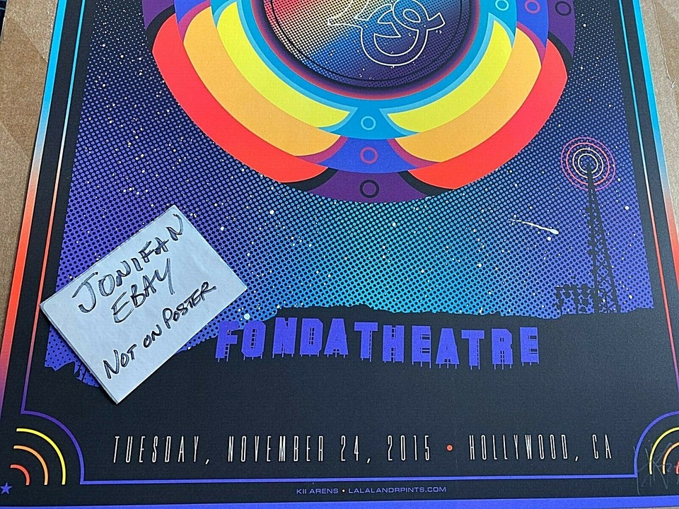 Jeff Lynne ELO Fonda Hollywood Los Angeles CA 2015 Screen Print Poster