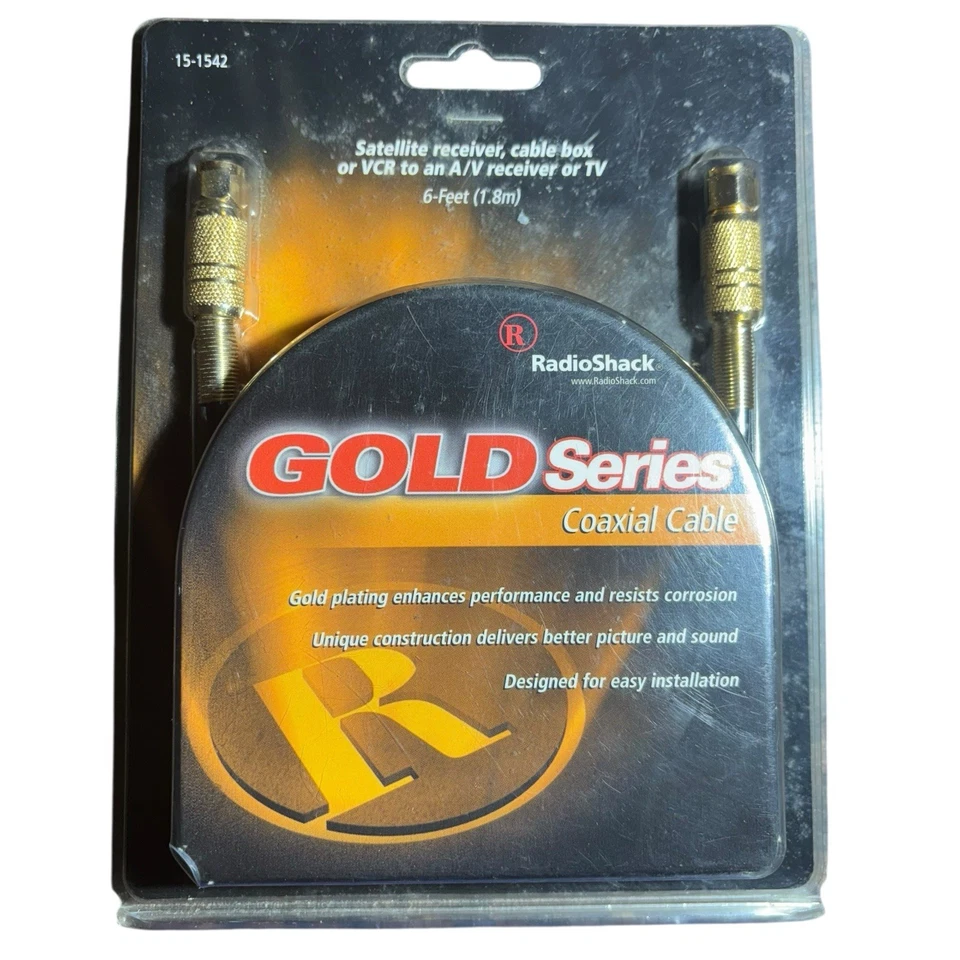 RadioShack 6 ft. Coaxial Video Cable Gold Series 15-1542 NEW IN BOX - Image 2 of 4