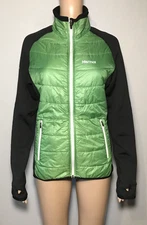 Marmot Women's Jacket Size L Green Black Variant Polartec Full Zip Long Sleeve