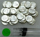 1955 P Roosevelt Silver Dime Original Gem BU UNPICKED roll 50 coins #Y252A