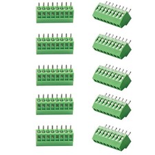 150V 6A 2.54mm/ 0.1inch Pitch 8 Pin PCB Mount Screw Type Terminal Block Conne...