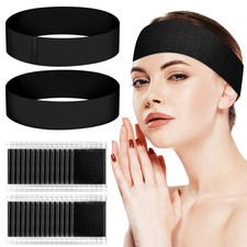 100PCS Disposable Spa Facial Headbands for Women Salon, Black