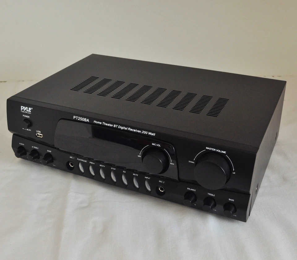 Receptor estéreo Pyle PT250BA - Bluetooth - Sintonizador FM - USB - Entradas RCA/MIC Foto 2 de 4