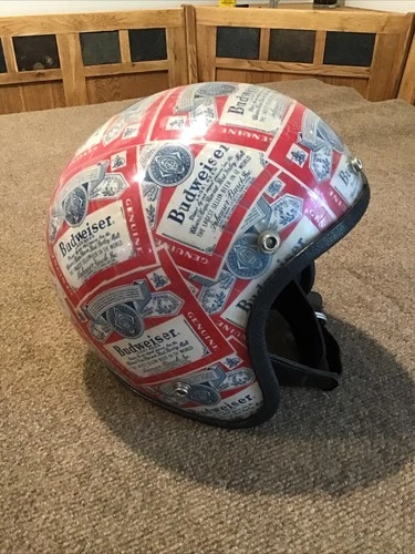 Vintage 1970s Budweiser ProTec 100-72 Helmet  RARE sz Medium Motorcycle ATV