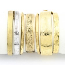 Vintage Sterling Gold-Filled Taille dÉpargne Hinged Bangles Lot of 7 #M1378-1