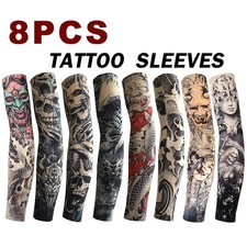 Tattoo Summer CyclingArm Sleeves Cover Basketball Golf Sport UV Sun Protection