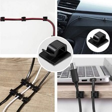 10/50PCS Cable Management Cord Clips Wire Organizer Home Office Desk