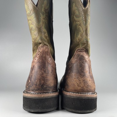 Men’s Justin Boots.  GUC! Justin Mens Bay Leather Work Boots Rugged Gaucho J-Max Pull  main image 4
