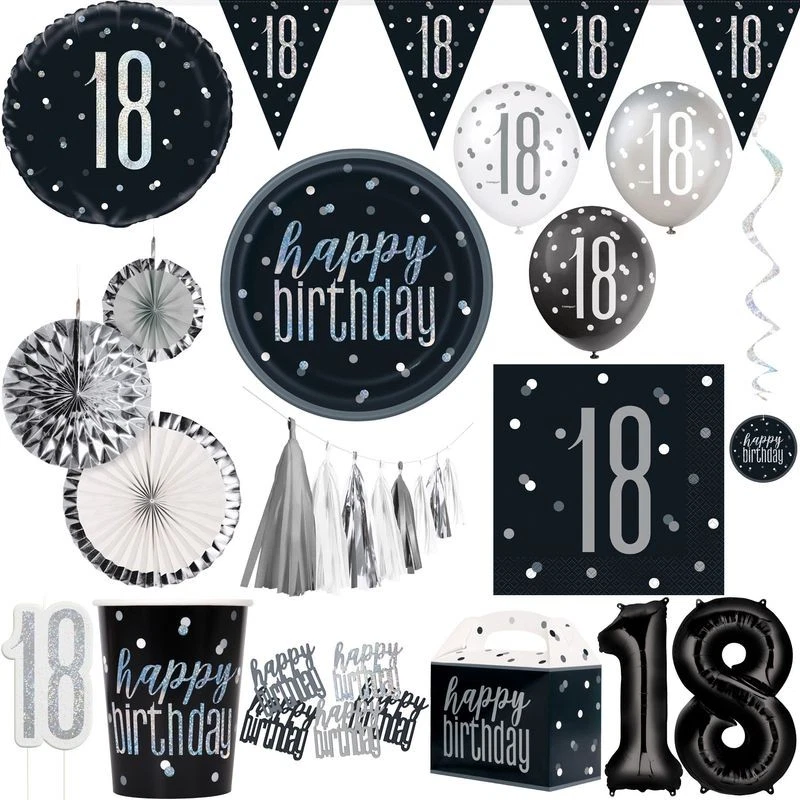 Spiralini Festa Oro Nero Palloncino Decorazioni Per Il 21° Compleanno,Compleanno Nero 18 Anni Decorazioni