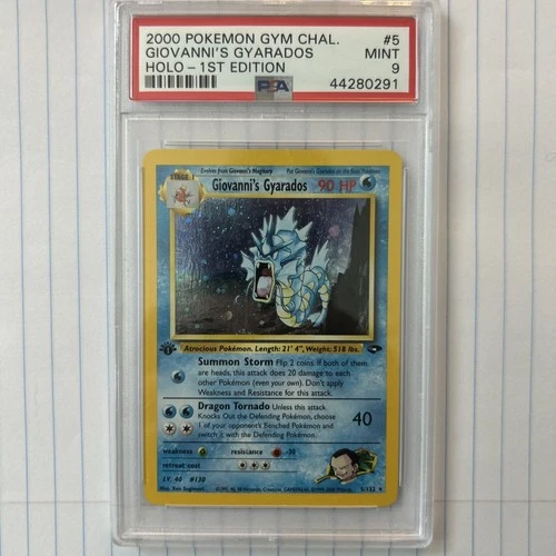 PSA 9 Giovanni's Gyarados Holo Rare Gym Challenge 5/132 1st Edition Pokemon
