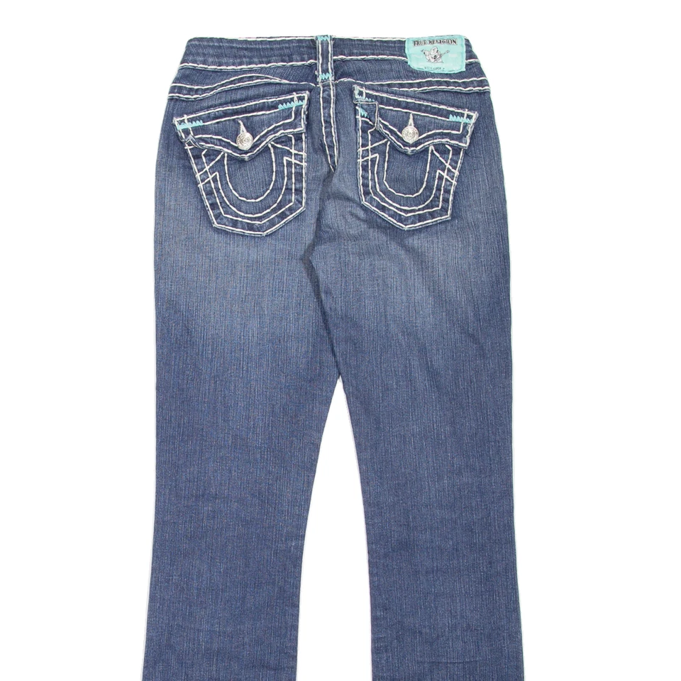 TRUE RELIGION Billy Super T Womens Jeans Blue Slim Straight Stone Wash W27 L32 - Image 4 of 4