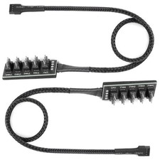 upHere 5 Way 4 Pin PWM Fan Splitter Cable,PC Fan Extension Cable, PWM Fan Ext...