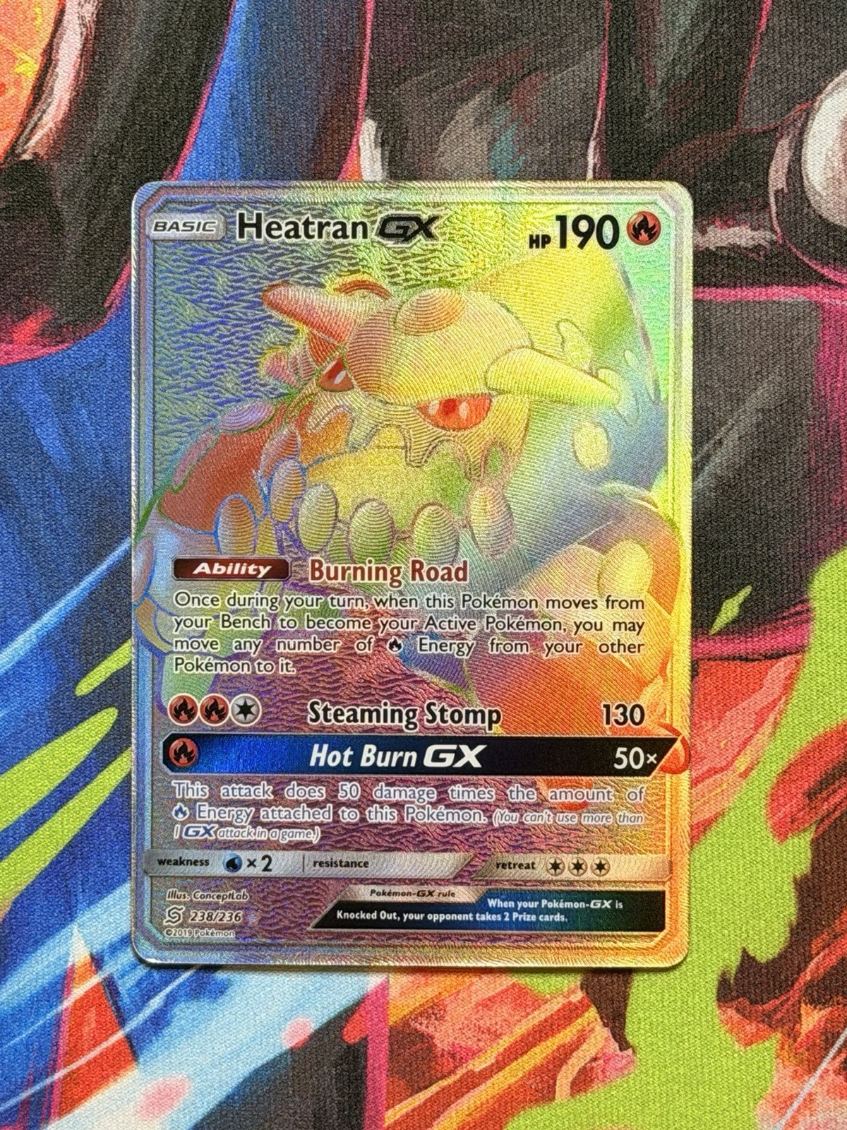 Pokémon TCG Heatran GX (Secret) 238/236 Sm-Unified Minds Holo