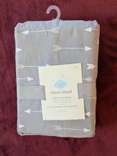 Cloud Island Gray  White Arrow Crib Fitted Sheet New