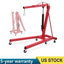 2-Ton Heavy Duty Engine Hoist Stand Cherry Picker Ship Crane with 6 Caster Wheel