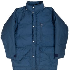 VINTAGE THE NORTH FACE NAVY BLUE PUFFER JACKET 1970S 1980S SIZE XL MADE IN USA
