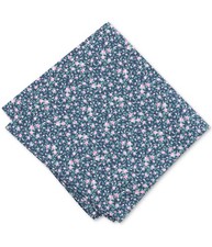 bar III Mens Watercolor Floral Pocket Square, Blue, One Size