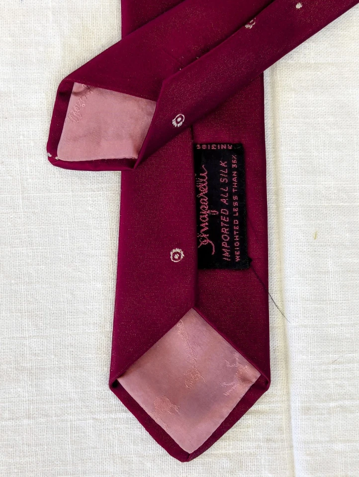 Corbata de Colección Schiaparelli 100% Seda Pesada Bordada León 21/4" x 54" Años 60 Foto 4 de 4