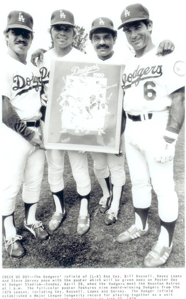LOS ANGELES DODGERS GREATEST INFIELD EVER 8X10 PHOTO GARVEY CEY LOPES RUSSELL