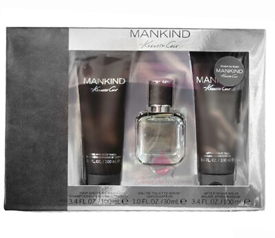 Mankind by Kenneth Cole 3 Pc Set for Men -1.0oz EDT+3.4oz ASB+3.4oz H/B/Wash