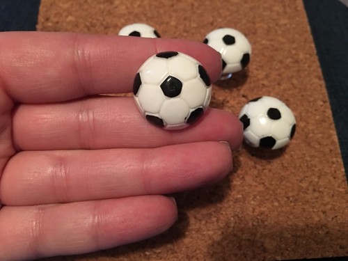 Set of 5 SOCCER BALLS bulletin board pushpins, thumbtacks, or magnets - Picture 7 of 8