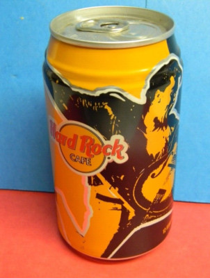 RARE VINTAGE HARD ROCK CAFE ROCK N ROLL GUITAR LIGHT GUAGE BEER CAN DETRIOT MI.