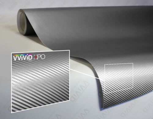 Vvivid Xpo Silver Aluminum 3d Carbon Fiber Vinyl Car Wrap decal - Picture 1 of 9