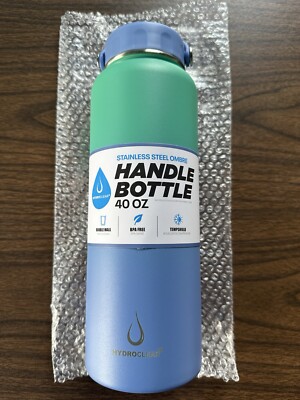 HydroClear 40oz STAINLESS STEEL HANDLE BOTTLE BLUE-OMBRE