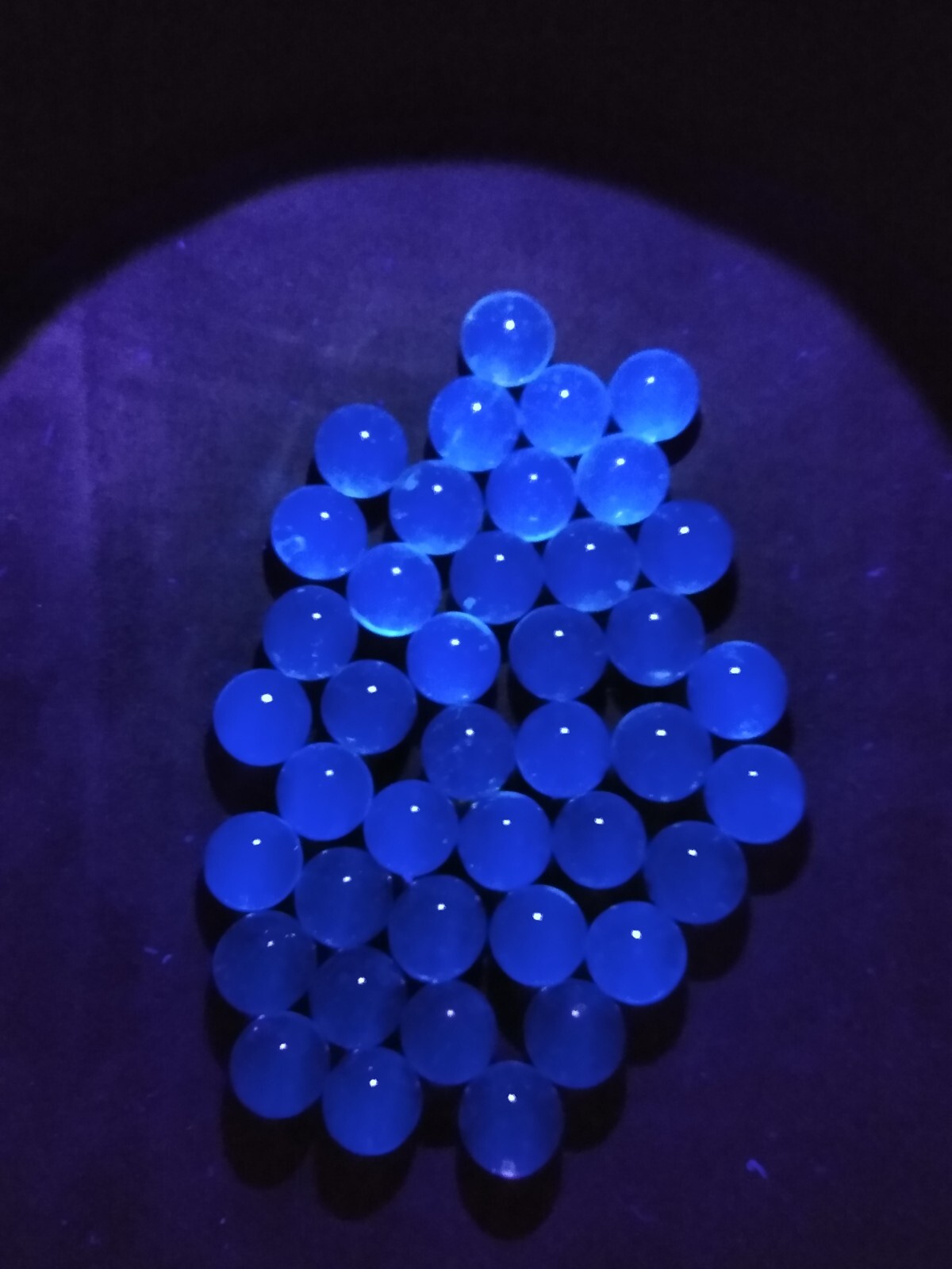 Clear Marble Lot, UV Reactive, Glows Blue Under Black Light, Quantity