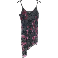 Lulus Burnout Velvet Mini Dress Womens L Black Gypsy Witchy Whimsigoth Feminine