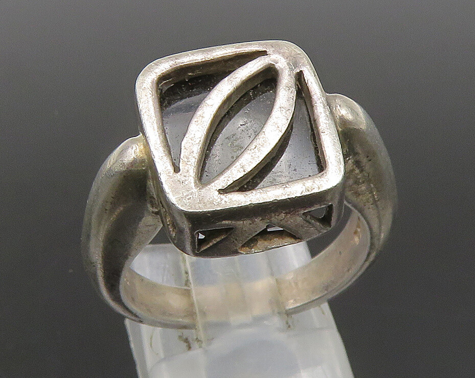 アクセサリー Vintage Silver Square Onxy Ring 925 s-l400.jpg