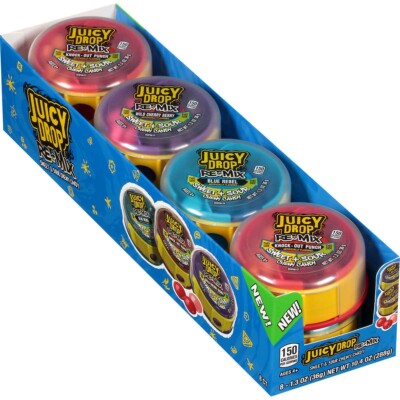 Juicy Drop Re-Mix Sweet & Sour Chewy Candy, Variety Pack, 1.3 oz, 8 ct