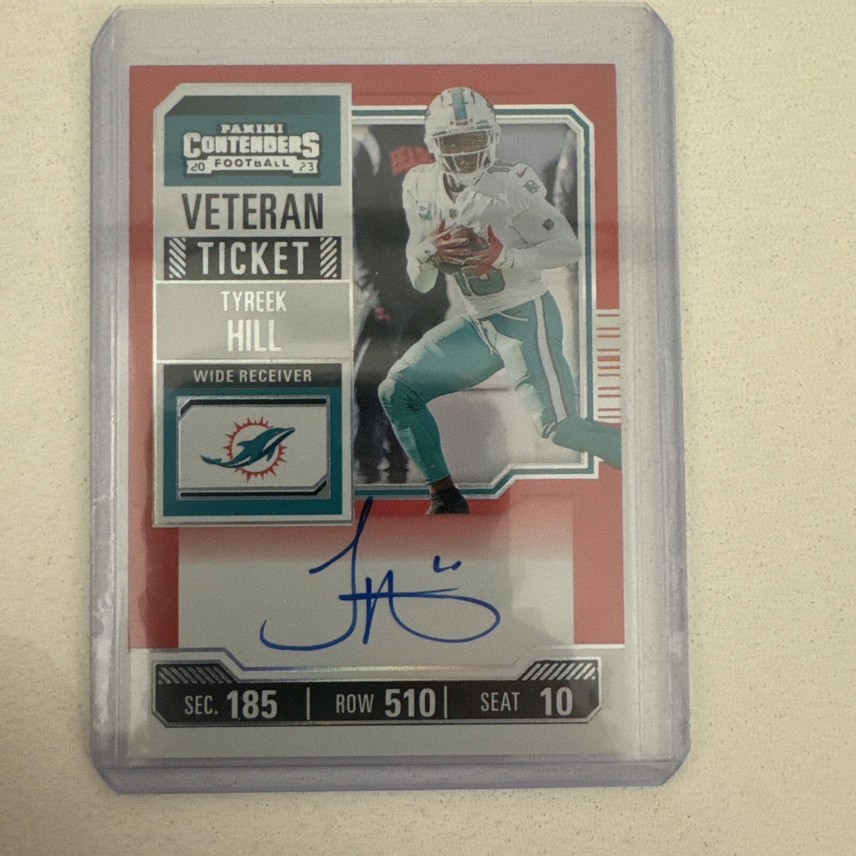 TYREEK HILL　タイリーク ヒル　直書きサインカード　　AUTO　NFL Tyreek Hill Auto PSA 7/10 -2023 Leaf Art Of Sport 'Bronze' /30