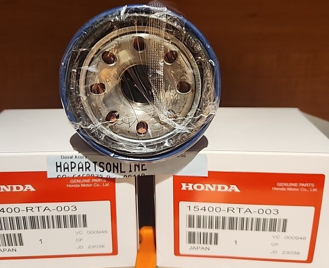TWO HONDA GENUINE Oil Filters WITH Crush Gaskets 15400-RTA-003 NEW JDM SEALED