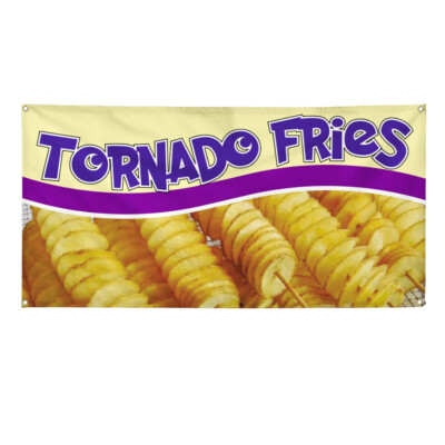 Vinyl Banner Multiple Sizes Tornado Fries Outdoor Advertising Printing Outdoor