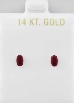 ECHTE 0,42 kt RUBIN OHRSTECKER 14 K WEISSGOLD - NEU MIT ETIKETT - Schraubverschlüsse