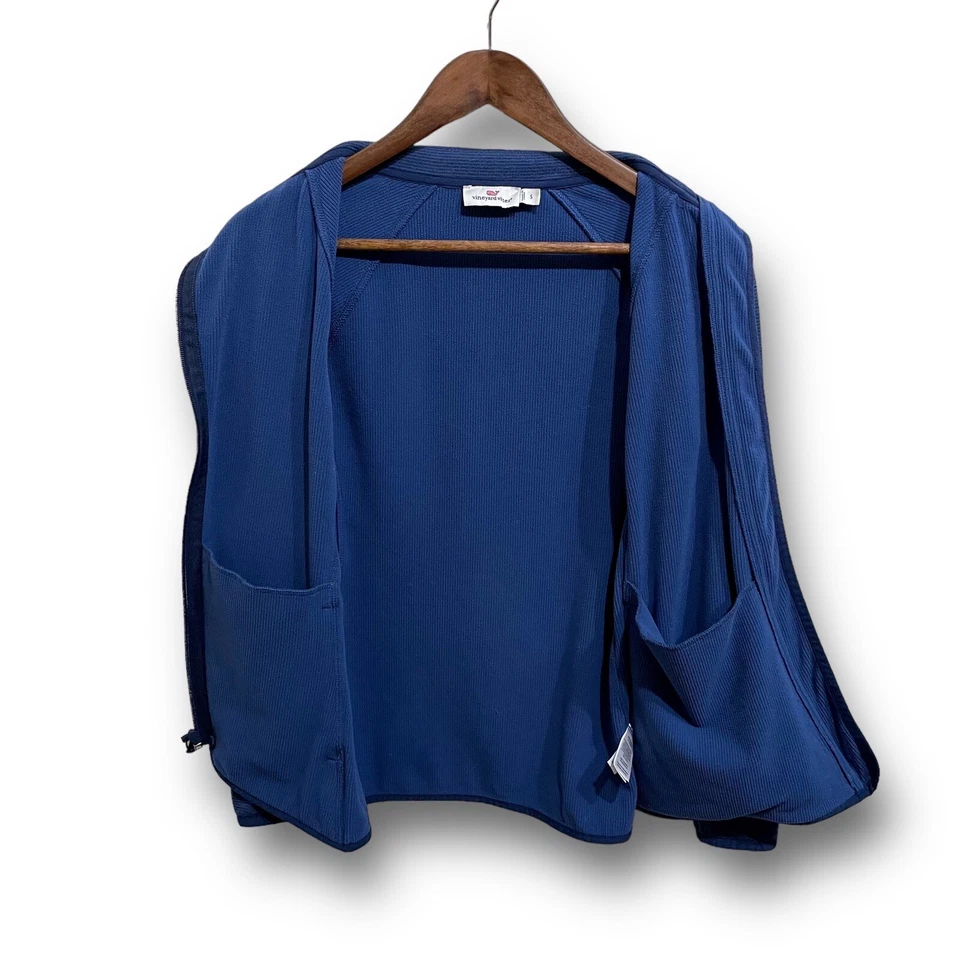 Sudadera para mujer Vineyard Vines cruzada con cremallera manga larga cuello falso pequeña Foto 2 de 4