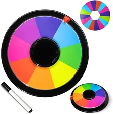 10 Inch Tabletop Spinning Prize Wheel - Double Sided 8/16 Slot Spinner Card
