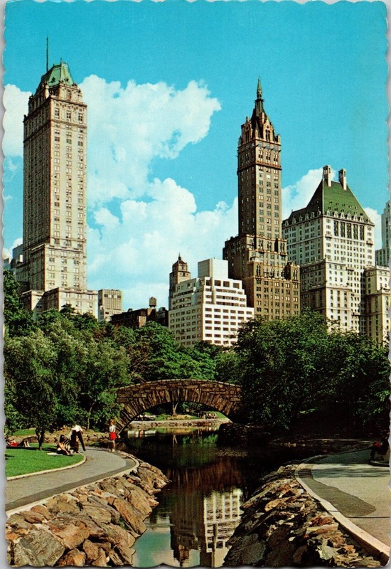 New York Postcard: Central Park With View Of Fifth Avenue Hotels