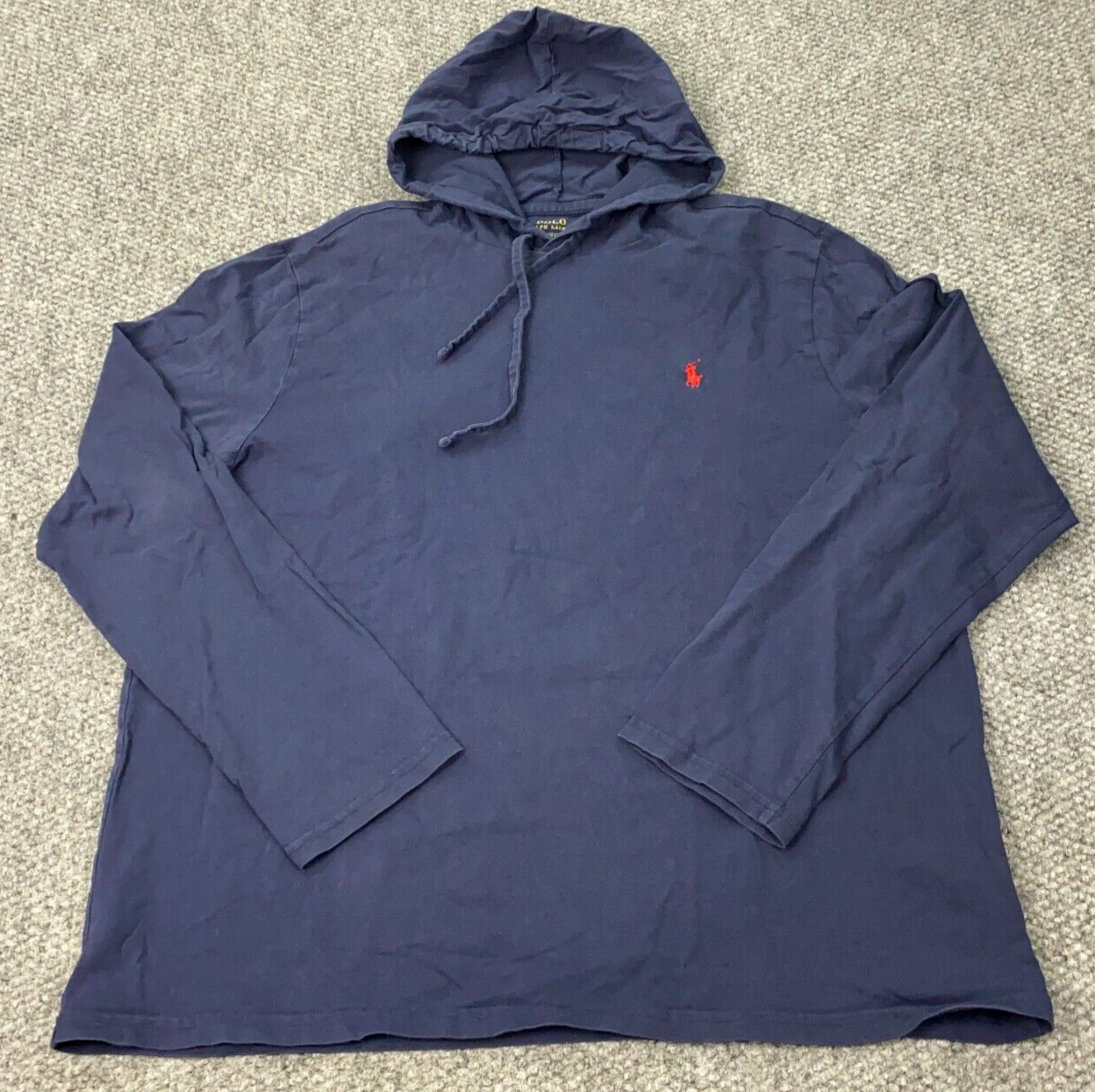 Polo Ralph Lauren camicia uomo XL con cappuccio blu pony preppy