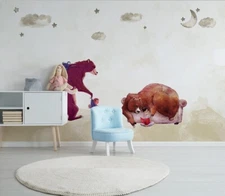 3D Cartoon Bear G12206 Wallpaper Wall Murals Removable Self-adhesive Honey