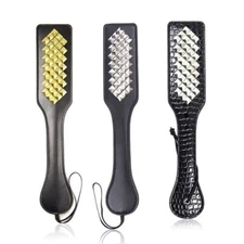 Slaves Leather Nail Spanking Whip Paddle Couples Binding Flogger Beat Flirt