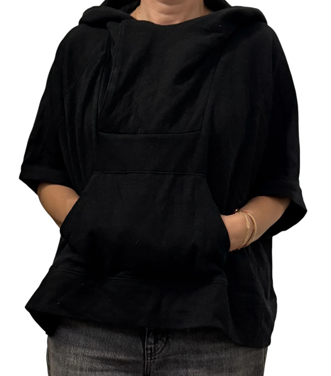 Alexander Wang Top nero con cappuccio taglia XS