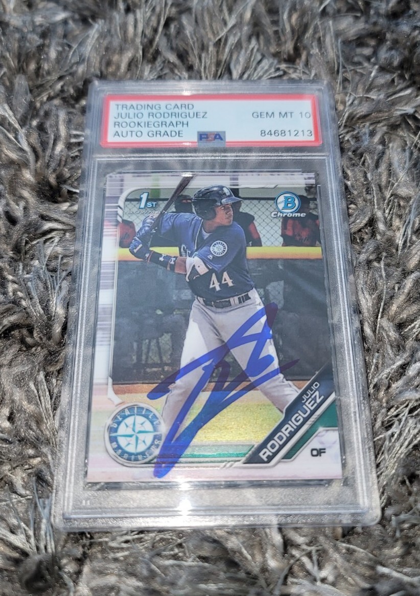 Julio Rodriguez ROOKIEGRAPH Slab Signed 2019 1st Bowman Chrome RARE