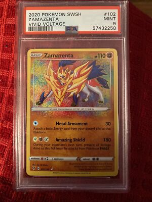 2020 Pokemon Vivid Voltage #102 Zamazenta Amazing Rare PSA 9 Mint