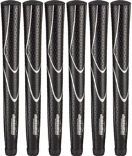 JumboMax Tour Series Golf Grips Black & Silver XL Extra Large Size - SET OF 6