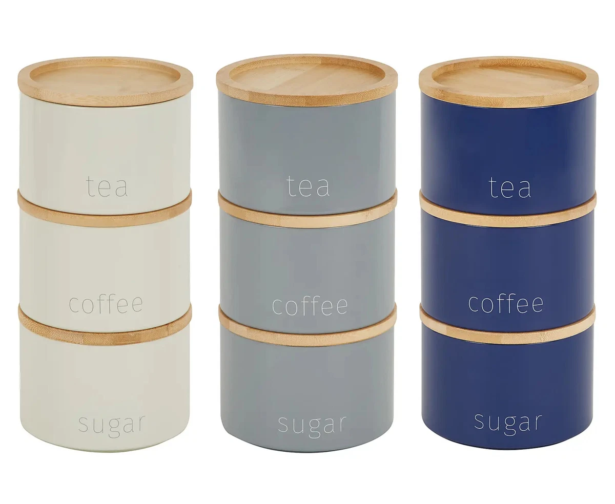 Tea coffee sale sugar stackable canisters