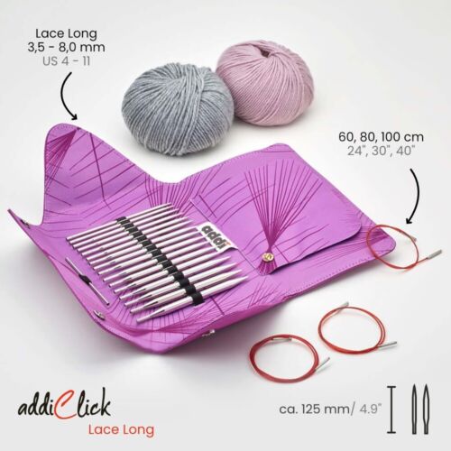 addiClick LACE Long Austauschb. Rundstricknadeln addi|Maß:3,5-8mm/60-100cm Set - Bild 4 von 4