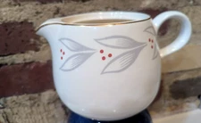 VINTAGE CERAMIC TEAPOT~HOMER LAUGHLIN, RHYTHM~GRAY LEAVES~1954~MCM