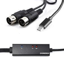 DOREMIDI USB C MIDI Interface Cable Type C to MIDI In-Out Converter for Mac PC